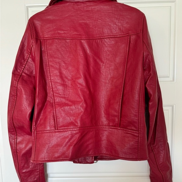 Zara Basic Women’s (Vintage) Leather Biker Jacket Size XS NWOT - Picture 2 of 8